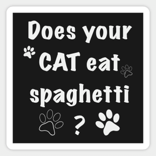 Cat eating spaghetti Magnet